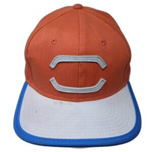 Pokémon Snapback Hat Orange White OS Sun Moon Anime Gamer Adjustable Embroidered